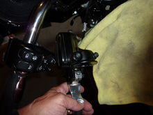 Remove the Clutch lever and master cylinder.