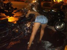 Another bike wash and the sanitation engineers who washed it at Hooters during Wednesday night bike night in Jacksonville.