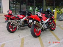 '01 CBR 929RR with riding buddy's ZX9. Normal weekend in 2001.
