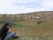 Josh firing his M-1A.