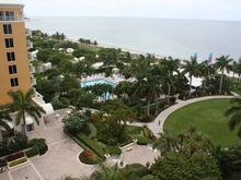 Looking down from our room
