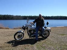 Me and my wide glide at Cheraw State Park; Cheraw, SC.  3/5/08
