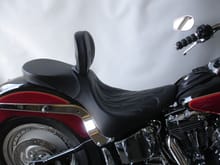 Softail Seat with Removable Drivers Backrest from C&amp;C Motorcycle Seats at www.sideroadcycles.com