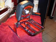 Assembled backrest.  It's not bolted together, so it will tighten up quite a bit when put on the bike