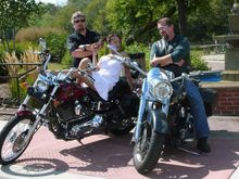 We met Sofiya at a movie memorabilia show - she was there signing autographs. She *loves* Harleys. It was her idea to go out and take some pics on the bikes (she had a professional photographer with her). These are a couple of pics we snapped with my camera.