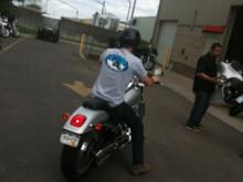 Away from home and couldn't be there for a memorial ride, so I rented a bike and rode in Denver, wearing the memorial T-shirt, to honor my friend/"brother."