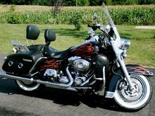 2009 FLHRC Metalic Ultra Orange Ghost Flames