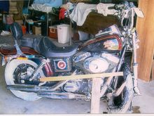 Hit so hard that the frame broke the cooling fins on the front left cylinder