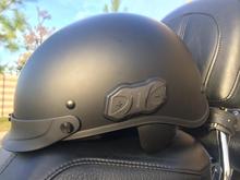 The Sena Cavalry's integrated bluetooth headset is streamlined and easy to use.