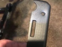 had to put a hole in top of front upper voltage regulator on top, new Wideband clips are 4 times bigger than stock ones, so there is a screw push in lock on the clips, that you can secure in hole on frame , custom holes, I since this pic, colored grey security clip with black sharpie, ordering DK Customs front chin spoiler w/vent, will look cleaner, and I wanted one anyway, this was only places with the target tune, you need to connect the ends of old o2 sensors that go to ecm, to intercept, and