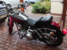 as you can see its missing the sissy bar you can see in the last photo i already got one on ! chrome belt guard will going away too