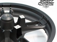 Black Powder Coated two Tone Enforcer Front Wheel with Matching ABS RIDE NICE wheel spacers