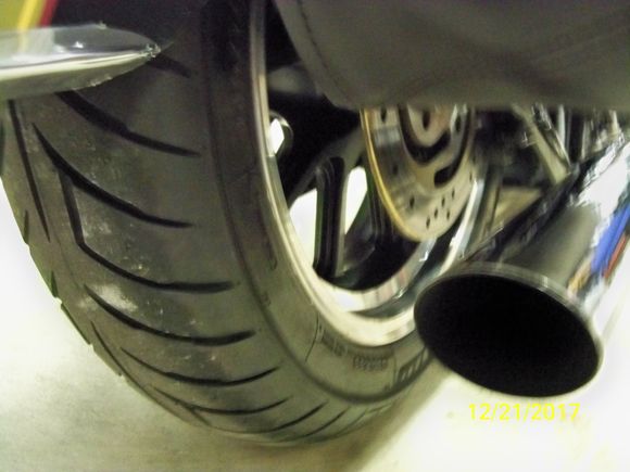 this is the sportster Low rear wheel ...17x4.5 ..still on the bike ...replacing the stock  16x3 spoke