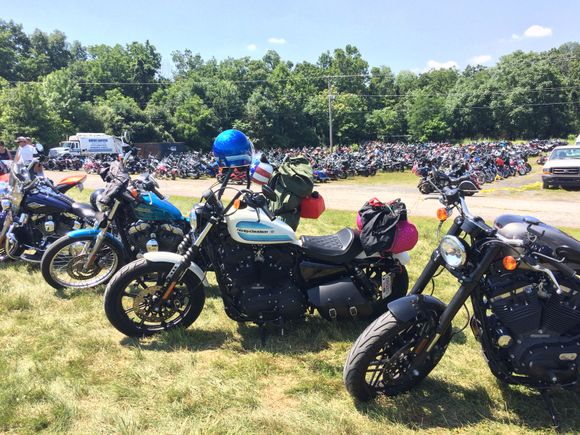 The field to park the bikes was pretty muddy and rough, a lot of baggers made me nervous just watching them!