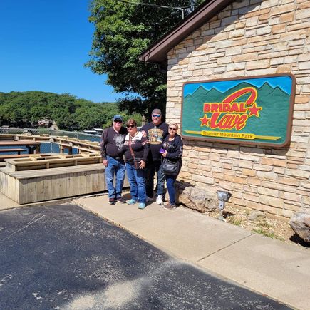 Suzie and I with Katie & George outside the caves.