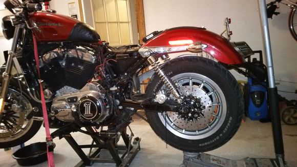 mounted rear wheel