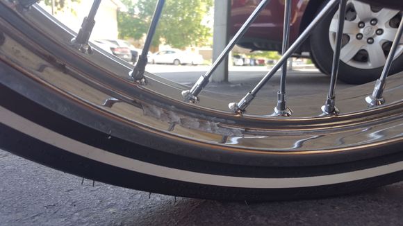 The left over adhesive from my front rim, as it does have on the back as well.
