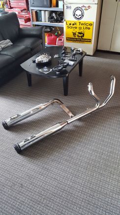 Rinehart Racing 4in slip ons and stock head pipes with the CAT REMOVED 
$300