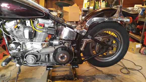 The book calls for a maximum deviation of .030" and my measurements came back with .0119"  So throw the chain back on so I can torque the clutch nut and compensating sprocket.
