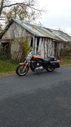 Here's a photo of my garage after I rebuilt it, the ultimate Man Cave, with my new (to me) 2015 XL1200t
