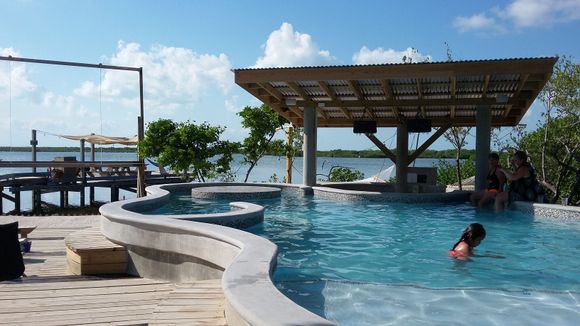 There is a pool out back free to use for visitors to the Truck Stop.