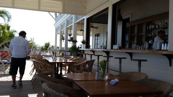 The bar and patio area.