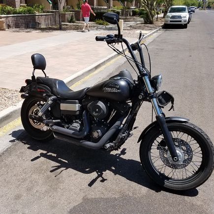 The bike the day i biught it. The right side of the apes is bent back towards the rider a few inches and there is a dent in the gss tank.