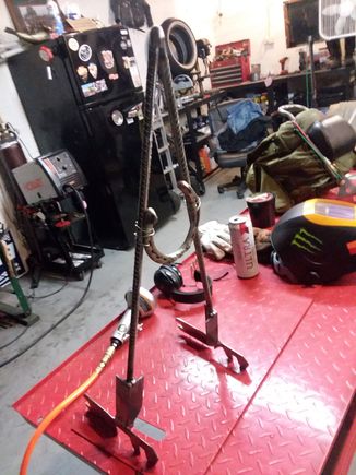 Working on building a sissy bar. 