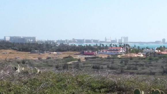 View from the California Lighthouse of the hotel district of the island.