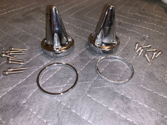 Kuryakyn Spike grip end caps with Bolts and trim rings

$50 shipped. 