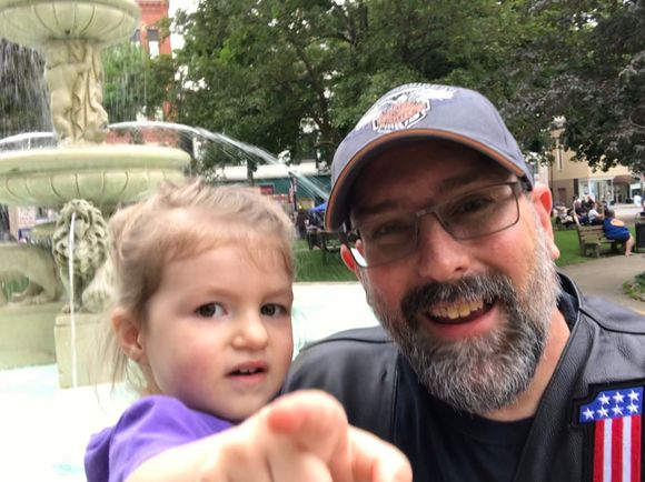 Had a surprise visitor join me for Dinner one nigh, my little granddaughter. She was just so inthrawled with the live music and all the bikes. It was soooo cute