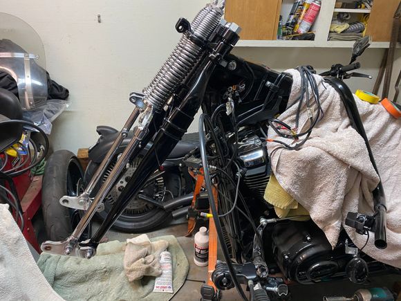 FX Springer, with the Vulcan Raked Stem Kit. This will be a Nice Rake,... Noticeable, just short of WOW. 