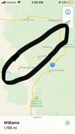 I can’t tell for sure the exact route you’re taking.  If you can work in 89A near Prescott, you won’t be disappointed.  It’d be a shame to be that close to it and miss that ride.