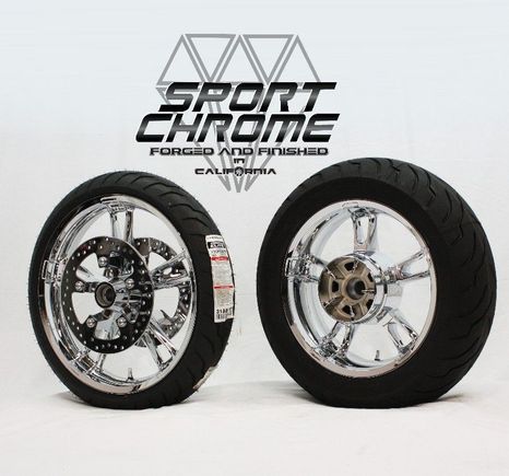 Harley Enforcer Chrome Wheels with Dunlop Tires