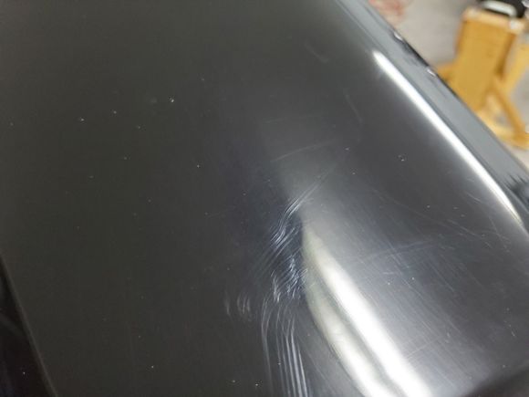 Scuff from something plus the faint leftover mistake scratches