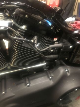 Next the coil pack and wires. Remember, the smaller connector is unused but it does clip on to the plastic behind the coil pack. I forgot about this and it took me a while to realize where it went.