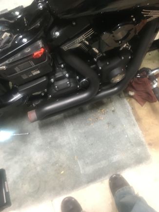 Replaced the exhaust gaskets with se gaskets and installed the headers with the 4 1/2 in nuts. Next I reconnected the o2 sensors.