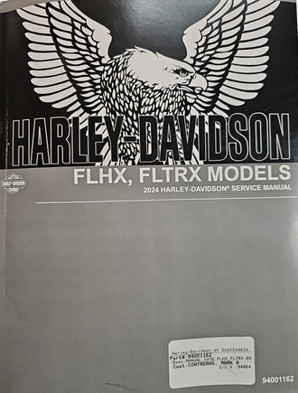 Cover of 2024 Harley-Davidson Road Glide FLTRX Factory Service Manual.