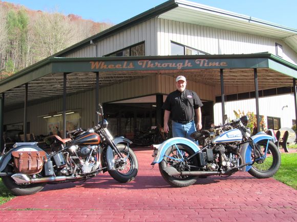 At Wheels Through Time, Nov. 2017.  My '36 VD and my friend's '39 knuck (won at WTT in 2015)