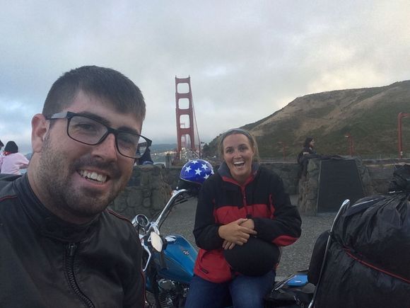 Can't go wrong with the golden gate as your back drop. Crazy to think that during its 50 anniversary, there was enough people walking on it that the bridge went flat.