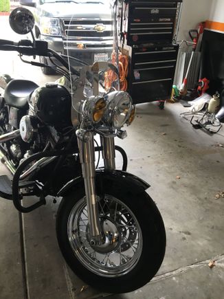Transitional-got rid of light bar, retro mirrors and engine guard too.