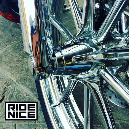 RIDE NICE FXSB Breakout Chrome Wheel Spacers on Sport Chrome Wheels and Forks