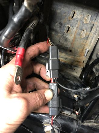 Adapter attached to speed sensor (note wire color orientation)