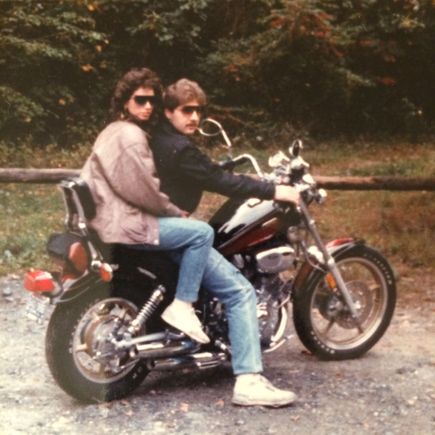 1986 on my Yamaha Virago 1100 with a Cuban hottie