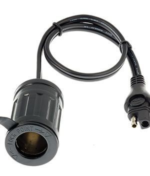 I use one of these off the battery tender pigtail & then a normal car cigarette lighter charger to the phone. This setup also gives me somewhere to plug my portable compeessor to blow up my camping air mattress.