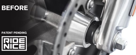 2014-2016 Harley Street Glide Enforcer Front Wheel BEFORE installation of RIDE NICE flush-mount ABS wheel spacers.