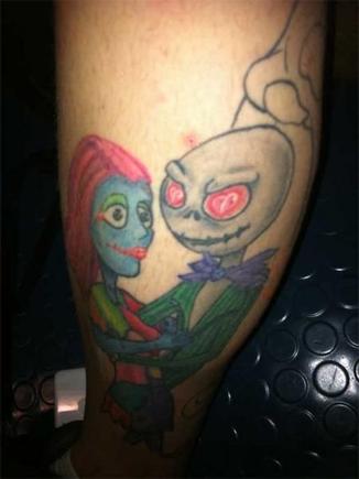 Jack and Sally.  This leg is an on-going Tim Burton theme.