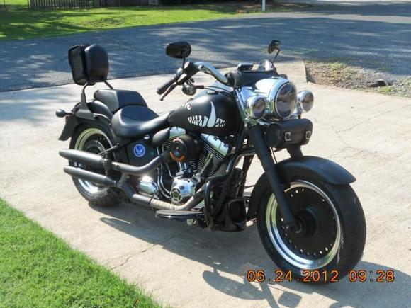 Jun,2012, 11000mi, painted frt forks with Duplicolor Low Gloss Engine paint 1634, replaced rear brakes with Lyndall, installed frt &amp; rr tires, Michelin Commander II with Dyna beads.