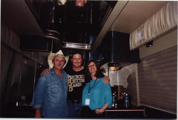 Party time on the bus with Dickey Betts and friend