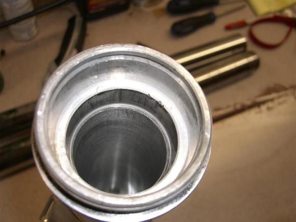 Damage from previous assembler around bushing bore.  2009-Mar